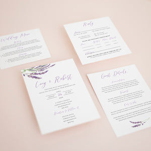 Lavender Florals, Pocketfold Invitations, PF-055