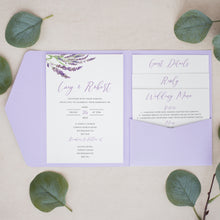 Lavender Florals, Pocketfold Invitations, PF-055