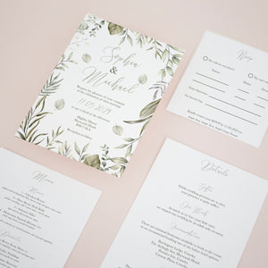 Lichen Green, Pocketfold Invitations, PF-057