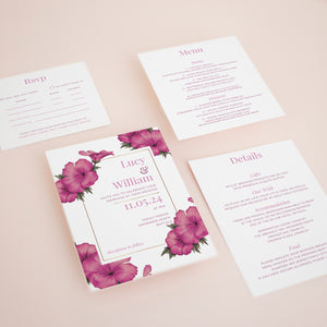 Purple Orchid, Pocketfold Invitations, PF-058