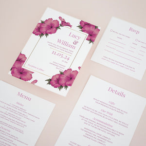 Purple Orchid, Pocketfold Invitations, PF-058