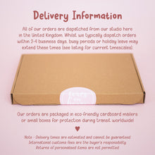 a cardboard box with a sticker that says delivery information