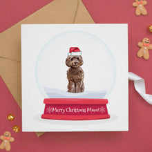 a card with a dog wearing a santa hat