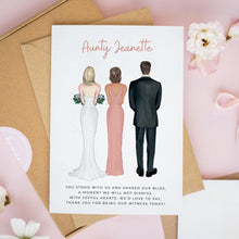 Wedding Witness Card - Personalised Bride Groom Thank You Gift For Special Guests