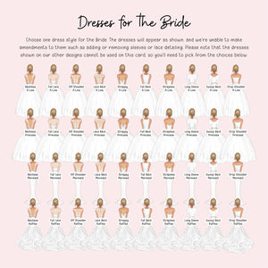 The image is a collage of various styles of bridesmaid dresses, each with different silhouettes and designs.