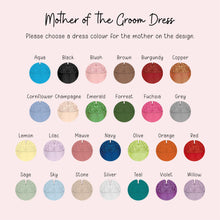 a color chart of mother of the groom dresses