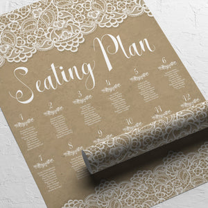 Rustic Hessian & Lace, Seating Plans, #11