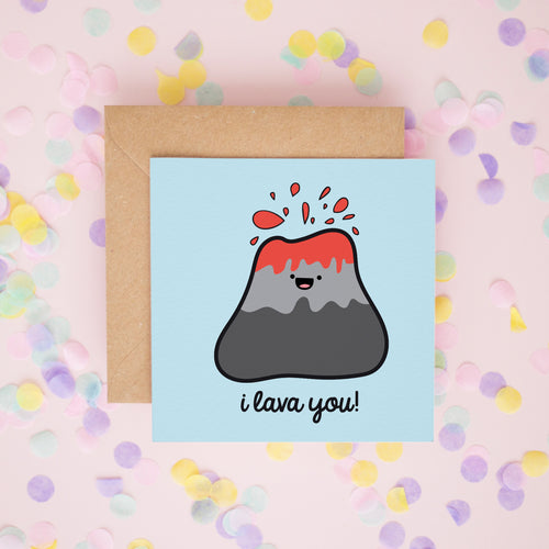 I Lava You, Cute Volcano Card, Valentine's Cards