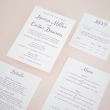 Dove Grey & Mauve, Pocketfold Invitations, PF-002