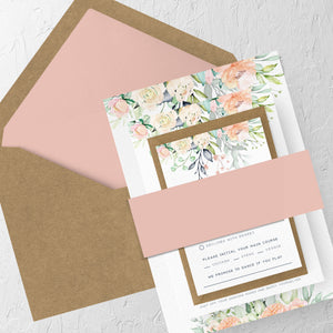 Blush & Ivory Spring Florals, Wedding Invitation Suites and Bundles, #2430