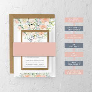 Blush & Ivory Spring Florals, Wedding Invitation Suites and Bundles, #2430