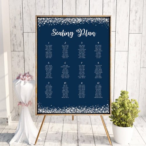 Navy & Silver Confetti, Seating Plans, #02