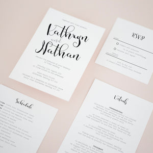 Black & White, Pocketfold Invitations, PF-016