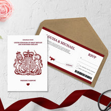 Burgundy Passport // Passport & Boarding Pass Invitations // #4008