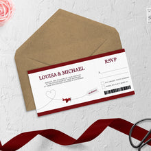 Burgundy Passport // Passport & Boarding Pass Invitations // #4008