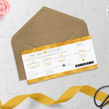 Gold Leaf // Passport & Boarding Pass Invitations // #4009