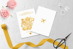 Gold Leaf // Passport & Boarding Pass Invitations // #4009