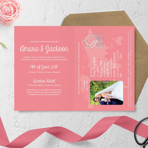 Coral Passport // Passport & Boarding Pass Invitations // #4016