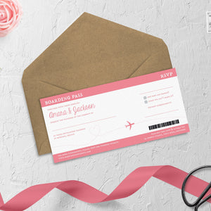 Coral Passport // Passport & Boarding Pass Invitations // #4016