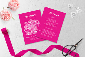 Hot Pink Passport // Passport & Boarding Pass Invitations // #4018