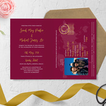 Burgundy & Gold // Passport & Boarding Pass Invitations // #4021