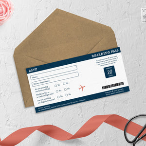 Navy & Rose Gold // Passport & Boarding Pass Invitations // #4022