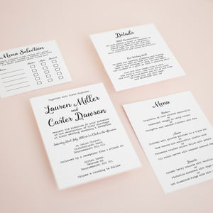 Monochrome Love, Pocketfold Invitations, PF-035