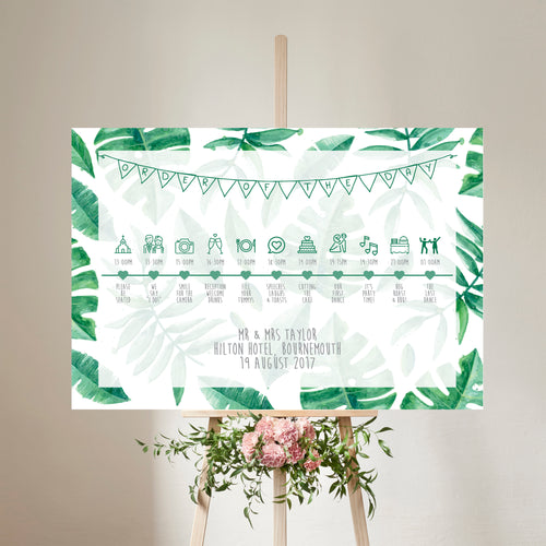 Tropical Leaves // Order of the Day Sign // #5012