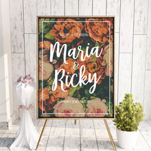 Fall Orange Florals // Wedding Welcome Signs // #5015