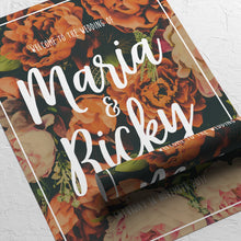 Fall Orange Florals // Wedding Welcome Signs // #5015