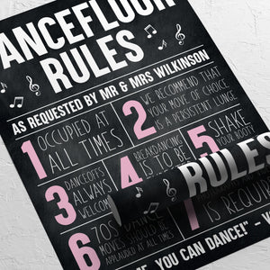 Black & Pink // Dance Floor Rules Sign // #5017