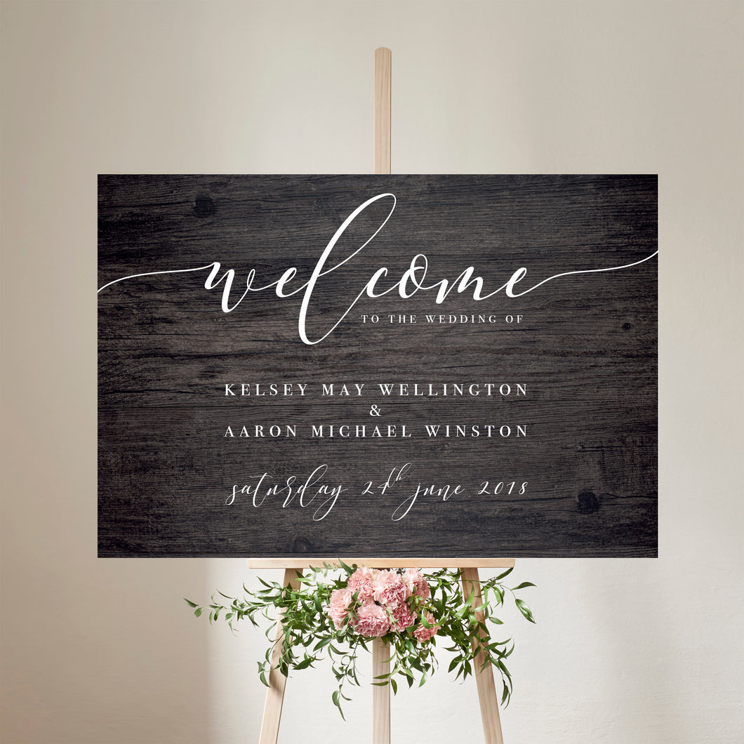 Rustic Wood Effect // Wedding Welcome Signs // #5018