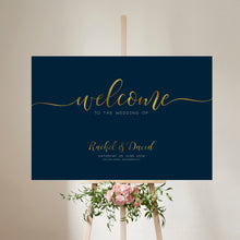 Navy & Gold Metallic // Wedding Welcome Signs // #5035