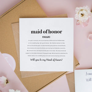 Bridal & Groomsman Party Definition Cards
