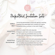 Dusty Pink & Rose Gold, Pocketfold Invitations, PF-032