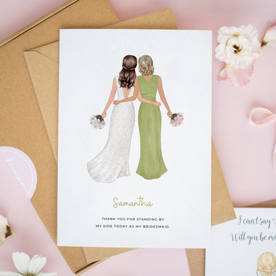 Bridesmaid Thank You Card #628