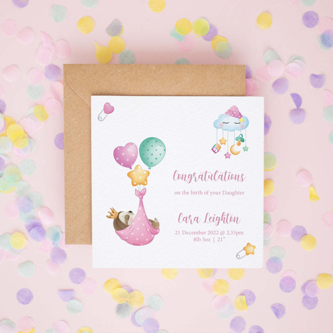 Congratulations On Your Baby Girl Card