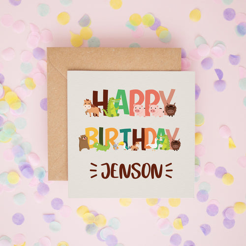 Personalised Safari Birthday Card