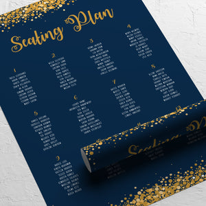 Navy & Gold Confetti, Seating Plans, #06