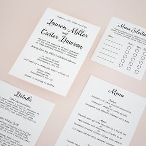 Monochrome Love, Pocketfold Invitations, PF-035