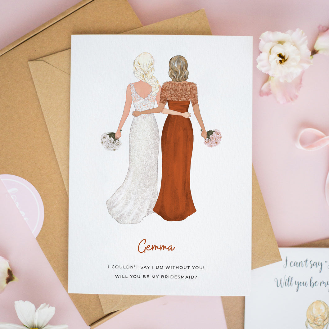 Personalised Bridesmaid Card #603