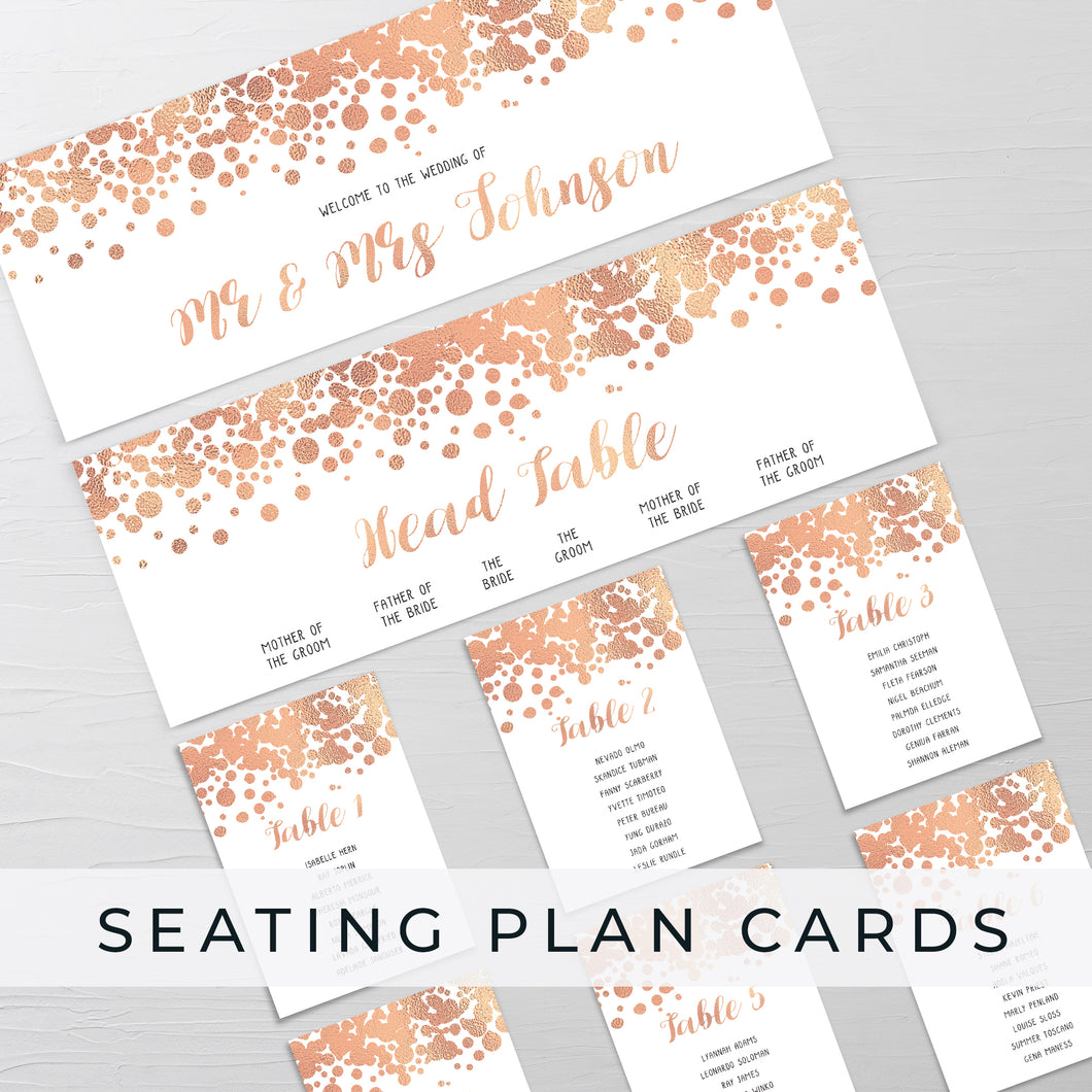 Individual Seating Plan Cards #DTP-001