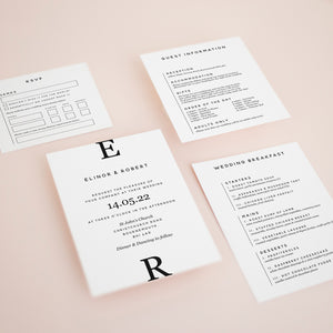 Elegant Monochrome, Pocketfold Invitations, PF-047