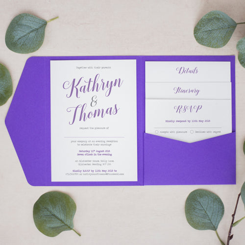 Perfectly Purple, Pocketfold Invitations, PF-049