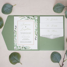 Rustic Greenery, Pocketfold Invitations, PF-052