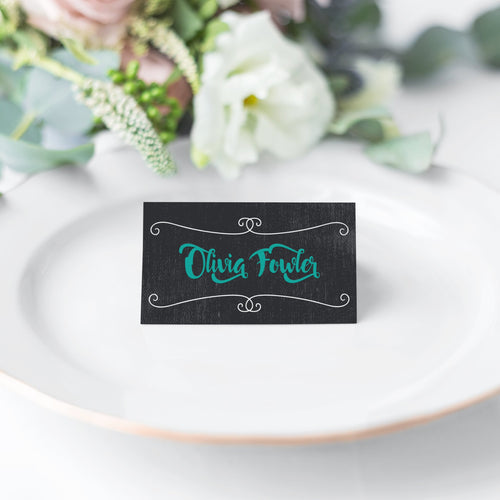 Chalkboard & Turquoise // Wedding Place Cards // #09