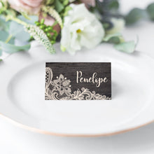 Rustic Wood & Ivory Lace // Wedding Place Cards // #12