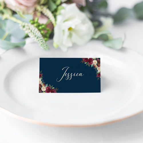 Navy & Autumnal Boho // Wedding Place Cards // #18