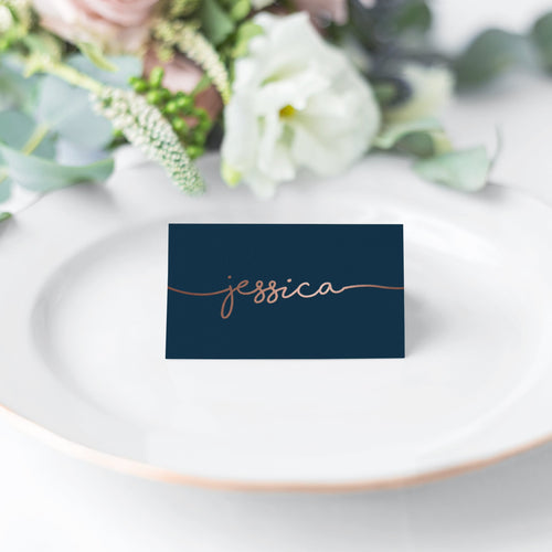 Navy & Rose Gold // Wedding Place Cards // #19