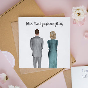 Personalised Groom & Mother Card #416